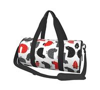 Creative Cartoon Chicken Print Round Duffel Bag, Canvas Overnight Travel Tote Bag, Waterproof and Tear-Resistant.Foldable Weekend Travel Bag