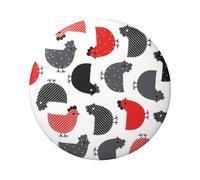 Creative Cartoon Chicken Round Badge - Durable Tin Plate Design With Full Front Print, Perfect For Custom Gifts And Apparel Decoration