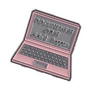 Creative Cartoon Styles Elegant Laptop Brooch Document It or It Didn't Happen Badge for Fashion Enthusiasts and Students