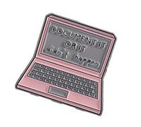 Creative Cartoon Styles Elegant Laptop Brooch Document It or It Didn't Happen Badge for Fashion Enthusiasts and Students