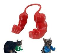 Creative Cat Muscle Arms, 3D Printed Cat's Neck Arm with Muscle, Funny Pet Props Hanging Arm for Kitten Birthday Party Supplies (Red)