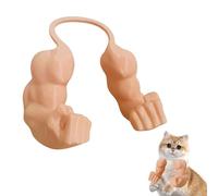 Creative Cat Muscle Arms,3D Printed Cat's Neck Arm with Muscle,Funny Pet Props Hanging Arm for Kitten Birthday Party Supplies,Funny Halloween Costume Prop Adjustable Lightweight Design (Beige)