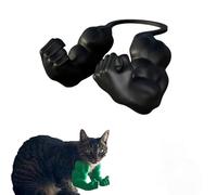 Creative Cat Muscle Arms,3D Printed Cat's Neck Arms with Muscle,Strong Arm for Cats,Cat Accessories,Funny Pet Props Hanging Arm for Kitten Birthday Party Supplies (black)