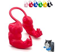 Creative Cat Muscle Arms, Cat Collar With Arms Middle Finger, 3D Printed Cats Muscle Arm Neck, Funny Halloween Costume Accessory, Pet Cats With Muscular Arm For Kitten Birthday Party Supplies(Red,A)