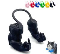 Creative Cat Muscle Arms, Cat Collar With Arms Middle Finger, 3D Printed Cats Muscle Arm Neck, Funny Halloween Costume Accessory, Pet Cats With Muscular Arm For Kitten Birthday Party Supplies(Black,A)