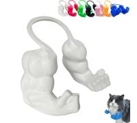 Creative Cat Muscle Arms, Cat Collar With Arms Middle Finger, 3D Printed Cats Muscle Arm Neck, Funny Halloween Costume Accessory, Pet Cats With Muscular Arm For Kitten Birthday Party Supplies(White,B)
