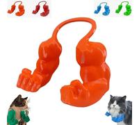 Creative Cat Muscle Arms toy, Novel Cat's arms clenched with fists, 3D Printed Fun Strong Arm for Cat, Fist decoration hanging from animal Cat's Neck Arms, accessories for cat lovers (Orange)