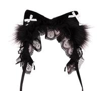 Creative Cats Ear Headpiece Comfortable Lace Bows Headband Hairpieces for Anime Conventions Costume Cosplay Event Furry Cats Ear Hair Accessories