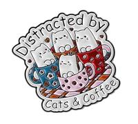 Creative Cats Pattern Letter Drip Oil Pins Allergy Resistant Alloy Pet Brooches Jewelry Teens Adults Vibrant Color Animal Badges