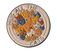 Creative Cats Pattern Letter Drip Oil Pins Allergy Resistant Alloy Pet Brooches Jewelry Teens Adults Funny Cats Shaped Letter Charms