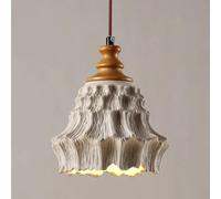 Creative Cement Chandelier Retro Industrial Pendant Light Height Adjustable Hanging Lamp Cream Concrete Suspension Lighting Country Farmhouse Home Decor For Living Room Kitchen Dining Room