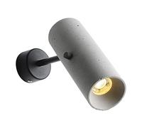 Creative Cement Wall Spotlight, Bedroom Bedside Reading Light Fixture with Switch, GU10 with 180°+90° Adjustable Arm Wall Sconce, Modern Corridor Decorative Lighting