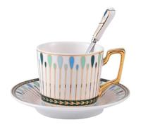 Creative Ceramic Coffee Cup and Saucer Set 250ml (Color : B)