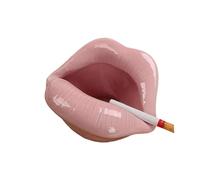 Creative Ceramic Lips Ashtrays, Ceramic Lip Shape Snack Storage, Lips Lipstick Ring Holder, Jewelry Tray Rack, Fashion Home Decorations, Gift for Home Office Outdoor Decor(Pink)