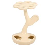 Creative Ceramic Toothbrush Holder 6 Hole Beige Bathroom Organizer