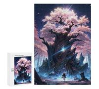 Creative Challenge - Ancient Sakura Tree Japan, 300 PCS, Displayable Picture Puzzle, Seasonal Home Décor - for Detail-Focused Puzzlers