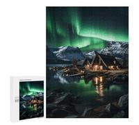 Creative Challenge - Aurora Borealis over Lake, 500 PCS, Adult Wooden Jigsaw, Weekend Puzzle Project, for Screen-Free Relaxation at Home