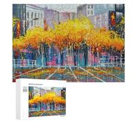 Creative Challenge - Autumn in Chicago, 300 PCS, Wooden Jigsaw Puzzle for Adults, Gift for Winter Evenings, for Relaxing Solo Or Group Play
