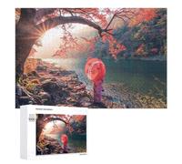 Creative Challenge - Autumn Serenity A Japanese Landscape Puzzle, 1000 PCS, Displayable Picture Puzzle, Winter Gift; for Shared Table Time