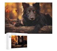 Creative Challenge - Autumnal Canine Serenity, 1000 PCS, Displayable Picture Puzzle, Year-End Present; for Couples, Friends And Family
