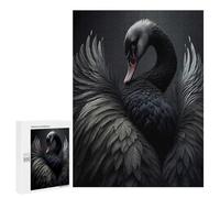 Creative Challenge - © Black Swan Wings by Wes And Dotty Weber, 500 PCS, Wooden Brain Teaser for Adults, New Year Puzzle Gift, with A Decorative Finished Picture