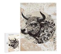 Creative Challenge - Bull Japanese Style, 500 PCS, Wooden Picture Puzzle for Grown-Ups, Gift for Winter Evenings - for Quiet Evenings And Focused Play