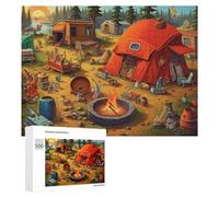 Creative Challenge - Campfire Tales A Whimsical Outdoor Gathering, 500 PCS, Challenging Puzzle for Adults, Gift for Winter Evenings - to Assemble, Frame And Display