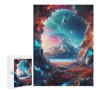 Creative Challenge - Cave with A Cosmic View, 500 PCS, Adult Wooden Jigsaw, Year-End Present - for Quiet Evenings And Focused Play
