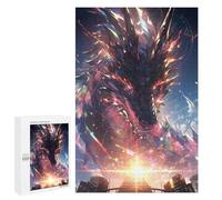 Creative Challenge - Cityscape Dragon Ascension, 1000 PCS, Wooden Art Puzzle, Gift for Winter Evenings - for Quiet Evenings And Focused Play