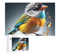 Creative Challenge - Colorful Bird with Water Droplets, 1000 PCS, Adult Picture Puzzle, New Year Decoration, with A Decorative Finished Picture