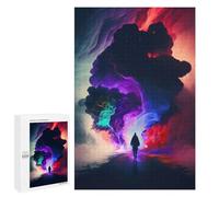 Creative Challenge - Colorful Clouds A Journey Through Dreams, 1000 PCS, Wooden Art Puzzle, Holiday-Season Gift, for Mindful Indoor Entertainment