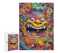 Creative Challenge - Colorful Monster Mash-Up, 500 PCS, Adult Wooden Jigsaw, Thoughtful Present; for Shared Table Time