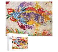 Creative Challenge - Colorful Wolves Artistic Fusion, 500 PCS, Challenging Puzzle for Adults, Gift for Winter Evenings - to Assemble, Frame And Display