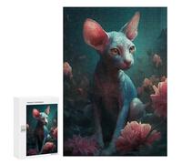Creative Challenge - Cornish Rex Cat Mythical, 300 PCS, Wooden Art Puzzle, Winter Gift - for A Rewarding Weekend Challenge