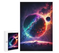 Creative Challenge - Cosmic Dualism Planetary Contrast, 1000 PCS, Decorative Jigsaw for Grown-Ups, Year-End Present - to Assemble, Frame And Display