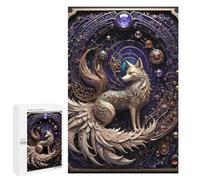 Creative Challenge - Cosmic Golden Fox Art Deco, 1000 PCS, Jigsaw Puzzle for Adults, with A Decorative Finished Picture