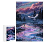 Creative Challenge - Crane over A Rainbow River, 1000 PCS, Jigsaw Puzzle for Adults, Festive Gift for Adults - for Detail-Focused Puzzlers