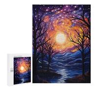Creative Challenge - Dancing Night Stars, 500 PCS, Adult Wooden Jigsaw, Year-End Present - for Quiet Evenings And Focused Play