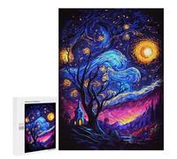 Creative Challenge - Dancing Night Stars, 500 PCS, Displayable Picture Puzzle, New Year Party Activity - for A Rewarding Weekend Challenge