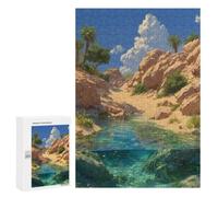 Creative Challenge - Desert Oasis with Crystal Clear Water, 300 PCS, Decorative Wooden Puzzle, Holiday-Season Gift; for Shared Table Time