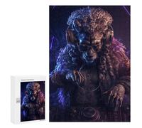 Creative Challenge - DJ Lion Beyond Reality, 300 PCS, Wooden Jigsaw Puzzle for Adults, Gift for Winter Evenings, for Relaxing Solo Or Group Play