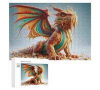 Creative Challenge - Dragons Peanut Quest, 300 PCS, Adult Picture Puzzle, New Year Decoration, with A Decorative Finished Picture
