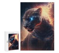 Creative Challenge - Electric Leopard Mystic Power Unleashed, 300 PCS, Wooden Brain Teaser for Adults, Mindful Gift for Adults - for Detail-Focused Puzzlers