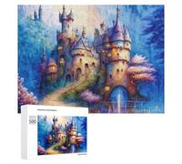 Creative Challenge - Enchanted Castle in Fantasy Land, 500 PCS, Displayable Picture Puzzle, Winter Gift; for Shared Table Time