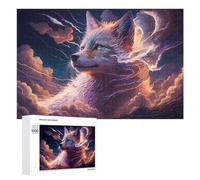 Creative Challenge - Enchanted Wolf in Stormy Sky, 1000 PCS, Challenging Puzzle for Adults, New Year Decoration - for A Rewarding Weekend Challenge