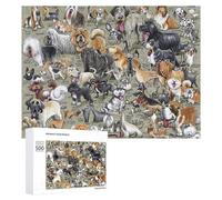 Creative Challenge - Explore 100+ Dog Breeds A Visual Guide to Canine Diversity, 500 PCS, Challenging Puzzle for Adults, Gift for Winter Evenings - to Assemble, Frame And Display