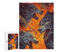 Creative Challenge - Fierce Wolves Fiery, 500 PCS, Jigsaw Puzzle for Adults, Year-End Present, for Screen-Free Relaxation at Home