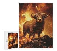 Creative Challenge - Fiery Bull, 500 PCS, Decorative Wooden Puzzle, Holiday-Season Gift; for Shared Table Time