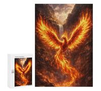Creative Challenge - Fiery Phoenix Ascending from A Waterfall, 300 PCS, Wooden Brain Teaser for Adults, Festive Gift for Adults, for Mindful Indoor Entertainment