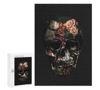 Creative Challenge - FLORAL SKULL, 300 PCS, Wooden Brain Teaser for Adults, Festive Gift for Adults, for Mindful Indoor Entertainment